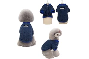 Tineer Pet Doggy Winter Lamb Cachemira Abrigo Warm Outdoor Fleece Dog Fleece Forro Pullover Coat Chaqueta Outwear Chaleco para Perros pequeños y medianos (M, Azul Oscuro)