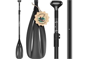 Pagaies Sup FOWAWU en Carbone partiel/Carbone Complet - Pagaie pour Planche à Paddle réglable en 3 pièces - Avoirs légers et flottants pour Planches Sup​