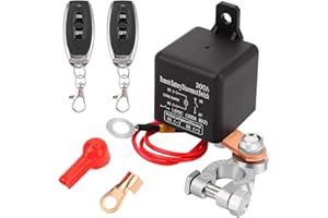 Gebildet Interruptor de Desconexión de Batería Remota 12V 200A Interruptor de Apagado de Automóvil Interruptor de Control Remoto Antirrobo con Dos llaveros de Relé de Control Remoto Inalámbrico