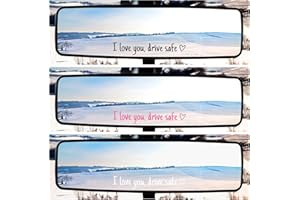 Vibbang 16 Stück I Love You Drive Safe Aufkleber, Ich Liebe Dich Fahr Vorsichtig Aufkleber, 11 * 2 cm Ich Rückspiegel Aufklebe-r für Spiegel und Fenster, Auto Geschenke für Männer Frauen