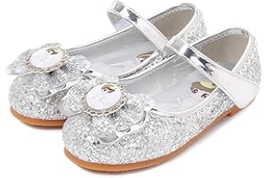 FStory&Winyee Zapatos de Princesa para Niñas Sandalias Elsa de Fiesta Zapatos de Cristal con Purpurina para Niñas Accesorios de Disfraz de Carnaval Fiesta de Disfraces Baile de Carnaval