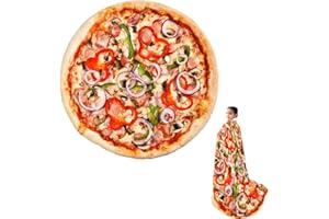 WENOSDA Pizza Decke Burrito Tortilla Decken Runde Essen Decke Wickeln Strand Handtuch Teppich Teppich Picknick weich für Schlafzimmer Sofa Outdoor Vier Jahreszeiten (150cm / 60in)