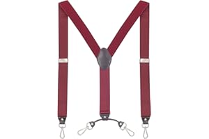 Ausukler Bretelle da uomo extra forti 3,5 cm di larghezza con gancio girevole Heavy Duty Men Braces nero