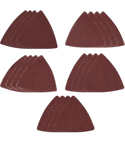 Powertool Lot De 20 Feuilles De Papier Abrasif Triangulaires 90 X 90 X 90 Mm Pour Poncer Le Metal Le Bois Etc Grain 800