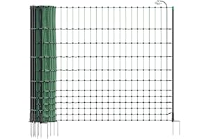 VOSS.farming Rete elettrificabile per pollame farmNET, 50 m di Lunghezza, 112 cm di Altezza, a 2 Punte, Verde, Rete per recinto Elettrico, Rete per oche, polli, Galline, Tacchini, Anatre