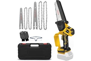 PANTHEM Mini Chainsaw Cordless 8 inch 6 inch Compatible with Dewalt 18V 20V (No Battery), Brushless Auto Oiler, Portable Handheld Small Electric Chain Saw with Chain for Wood Cutting