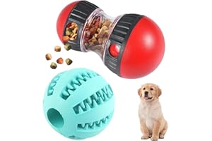 ZQuintuplian 2 Pcs Dog Enrichment Toy, Dog Treat Dispenser, Puppy Toys for Boredom Interactive Dog Puzzle Feeder Toys Clean Teeth and Training Indoor and Outdoor for Small Large Dogs