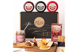 Cheese Hamper Gift Set | Cheese, Chutney & Biscuits Deli Hamper with 3 x Luxury Waxed Truckles, Small-batch Cheddar Biscuits and Red Onion Chutney from Cheshire Cheese Company
