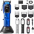 WMARK 2023 NG-9002 High Speed Professional Hair Clipper Microchipped Magnetic Motor 9000RPM 9V Motor with Charge Stand (NG-9003purple) (Blue)