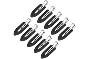 CHUANGDI 10 Pieces No Crease Hair Clip No Bend Clips Hair Clips Curl Pin Clips Makeup Hairpin for Bangs Finger Waves Makeup Application Hairdressing Hairpins for Women Girl(Black)