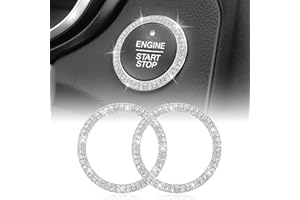 XINJODUZ 2 Stück Auto Start Stopp Dekoration Ring Universal Kristall Strass Motor Starter Dekoration Glitzer Ring Startknopf Auto Dekor Innenraum Zubehör Frauen Autoinnenraum Deko für die meisten Modelle
