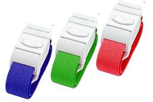 ROLSELEY Paquete de 3 torniquetes médicos de liberación rápida azul verde rojo