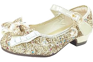 ChinyRoza Prinzessin Schuhe Mädchen Stöckelschuhe Kinder Absatzschuhe Mädchen Glitzer Schuhe Mädchen Pailletten Ballerinas Prinzessin Kostüm Schuhe Festliche Mädchen Schuhe Geschenk Mädchen EU26-36