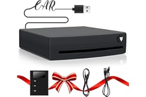 Homlab Car CD Player, External USB CD Player for Car, Portable Car CD Player USB Plug and Play, Plugs in CD Player for Car without CD Player, Laptop, TV, with Extra USB Cable, Audio Conversion Box