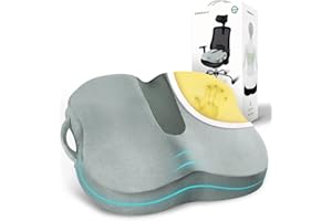 ‎TRAVEL EASE Travel Ease Ergonomiczna Poduszka na Siedzenie, Premia Podkładka z Pianka z Pamięcią, Komfort przy Długim Siedzeniu, Podpórka Biodrowa do Krzesła Biurowego, Fotela Samochodowego (Szary)