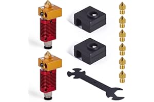 FBBULES 2 pcs Kit d'Extrudeuse Hotend pour Imprimante 3D, avec Buses MK8, Clé, Étui en Silicone, pour CR10 CR10S Ender2 Ender3 Ender3S Ender5