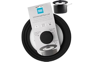Taylors Eye Witness Universal Pan Lid - 3-in-1 Space Saving Frying Pan Cover, Tempered Glass with Silicone Rim and Oven-Safe, Cool Touch Knob. Fits 16cm, 18cm, & 20cm Pans, Pots & Casseroles Dishes