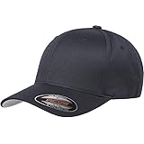 Flexfit Men's Wooly Combed Twill Fitted Baseball Cap - 2 Pack, Black, Mid-Profile Athletic Fit