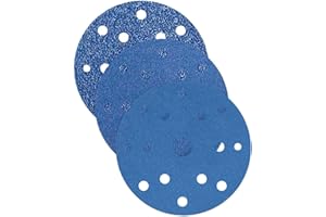 RETOL Dischi abrasivi velcrati, 150 mm, 15 fori, G80, p. levigatrici rotorbitali, corindone zirconio (25 Pz.)