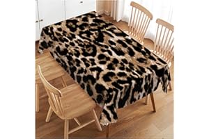Walmsco Tablecloth Leopard Polka Dot Texture Decor For Dining Room Kitchen Rectangular Table Cover 132 * 178cm