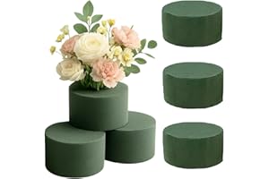 DILUSILK 6 pcs Round Floral Foam for Fresh Flower Arrangements, Foam Bricks, Eco-Friendly, Long-Lasting Hydration