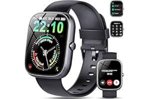 QCOQ Reloj Inteligente Hombre Mujer, 1.91" HD Pantalla Táctil Completa con Llamada Bluetooth y Whatsapp Notificación, 110+ Deportivos, Podómetro/Sp02/Sueño, Smartwatch Impermeable IP68 para iOS/Android