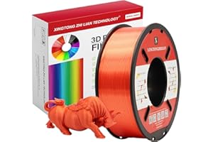 XINGTONGZHILIAN PLA 3D Printer Filament 1.75mm,PLA Filament,3D Printing Filament Material Dimensional Accuracy +/- 0.02 mm,1kg/Spool (2.2 LBS) for 3D Printers,Red Silk PLA