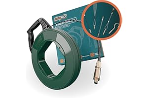 La sofisticata sonda passacavi 50M per tubi vuoti di FAIRMO - Molla elettricista in PET da 4 mm incl. 5 adattatori - Sonda elettricista infrangibile - Sonda tiracavi per un lavoro pulito