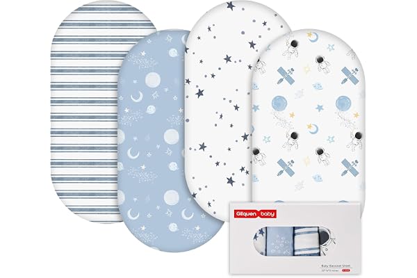 GLLQUEN 4-pack spännlakan barnvagn 81 x 41 mikrofiber Öko-Tex baby