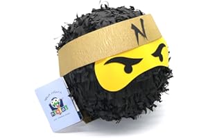 NISLAI Ninja Pinata - Ideal für die Ninja Party - Geschenk für Geburtstag - Farbe zur Auswahl: Grün, Schwarz, Blau, Rot (Schwarz)