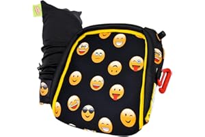BubbleBum Rehausseur Siège Auto de Voyage Gonflable - Groupe 2/3 - Compact, Confortable, Pliable, Portable et Pratique - Parfait pour les Vacances, le Covoiturage et 3 à L’Arrière (Emoji)