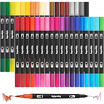 Set 60 Pennarelli A Doppia Punta Per Adulti E Bambini - Pennello E Fineliner Per Disegno E Colorazione - Foto 5