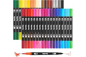 Eglyenlky 36 Kolorowe markery do kolorowania dla dorosłych, pisak do kolorowania, pisaki pędzelkowe z podwójną końcówką z pędzlem i cienką końcówką dla dorosłych, nastolatków