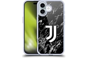Head Case Designs Licenza Ufficiale Juventus Football Club Nero Marmoreo Custodia in Gel [Protezione di Grado Militare] Compatibile con Apple iPhone 16 E Compatibile con MagSafe