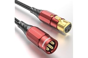SOUNDFAM XLR Mikrofonkabel 3m | Vergoldete XLR-Stecker (24K) | Doppelt Abgeschirmt mit 99,99% OFC | Studio, Bühne, Podcast, Live-Streaming