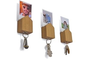 Natuhr magnetischer Schlüsselhalter Little Lodge Bilderahmen Holz Schlüsselbrett (3 Stück | Eiche geölt)