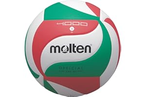 Molten V5M4000 - Pallone da pallavolo, taglia 5, colore: Bianco/Verde/Rosso