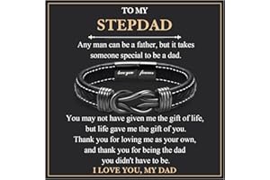 EYQV Gifts for Men Boys, Leather Bracelet for Dad Grandad Step Dad Husband Son Brother, Perfect Birthday Christmas Fathers Day Graduation Valentines Gifts for Him