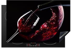 KitchenYeah© Copertura Tappetino Piano Induzione 78x52 cm Cucina Coprifornelli Protezione per Piano Induzione Vino - Nero - Rosso