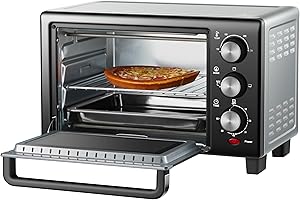 ‎STEINBORG Mini Backofen 15 Liter | Pizzaofen | Minibackofen | 60 min Timer | 100°-230°C | 1200 Watt | Backofen | Krümelblech | Mini Oven | Camping Ofen | Kleiner Backofen | Energiesparend