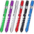 SYOSI Mini LED Flashlight, Small Handy Reusable LED Torch Pen Flashlight with Stainless Steel Clip for Medical Checking, Home and Outdoor Activities, Pen Torch Light for Nurse Students Doctors (6 Pcs)