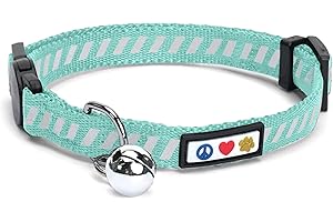 Pawtitas Collare per Gatti che Riflette il Traffico con Fibbia di Sicurezza e Campanellino Rimovibile Collare per Gatti Collare per Gattini Alzavola Collare per Gatti