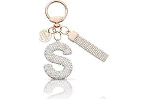 MORSUNBELA Portachiavi ragazza portachiavi lettera, Iniziale keychain keyring ciondoli