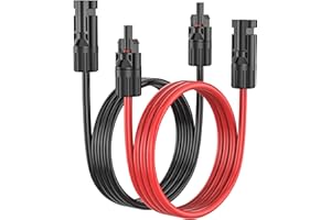 MOSWAG Kabel przedłużający panel słoneczny 3FT 12AWG Przedłużacz do panelu słonecznego, przedłużacz słoneczny z męskim i żeńskim złączem do złącza panelu słonecznego, baterii