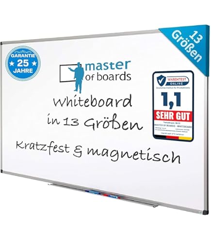 MOB Professioneel whiteboard magneetbord 90 x 60 cm geëmailleerd