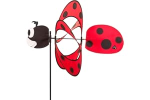 HQ Design Windspiration - Paradise Critter, UV-beständige und wetterfeste Windspiel Deko für Garten, Terrasse und Balkon - Windrad inkl. Standstab (Ladybug)