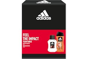 Adidas, Confezione Regalo Uomo Team Force, Eau de Toilette 50 ml e Gel Doccia Bagnoschiuma 3in1 250 ml