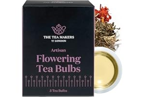 Flowering Tea Bulbs - Natural Blend of Green Tea, Jasmine Flowers, Rose Buds & More - Sweet Floral Notes & Subtle Fruity Flavour - Easy to Brew Blooming Tea Gift Set by The Tea Makers of London