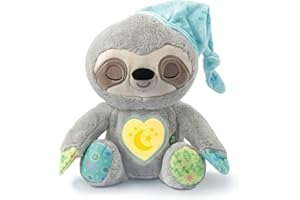 VTech 548205 Mon Paresseux Rêves Merveilleux, Peluche Bébé Interactive et Apaisante, Tête Animée, Veilleuse, Musique Douce, Bruits Blancs et Sons de la Nature, Cadeau de Naissance, Multicolore