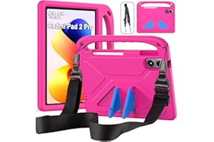 RollinCase Funda Infantil para Redmi Pad 2 Pro 12.1 Pulgadas 2025, Carcasa Antigolpes con Asa y Correa para Redmi Pad 2 Pro, Magenta